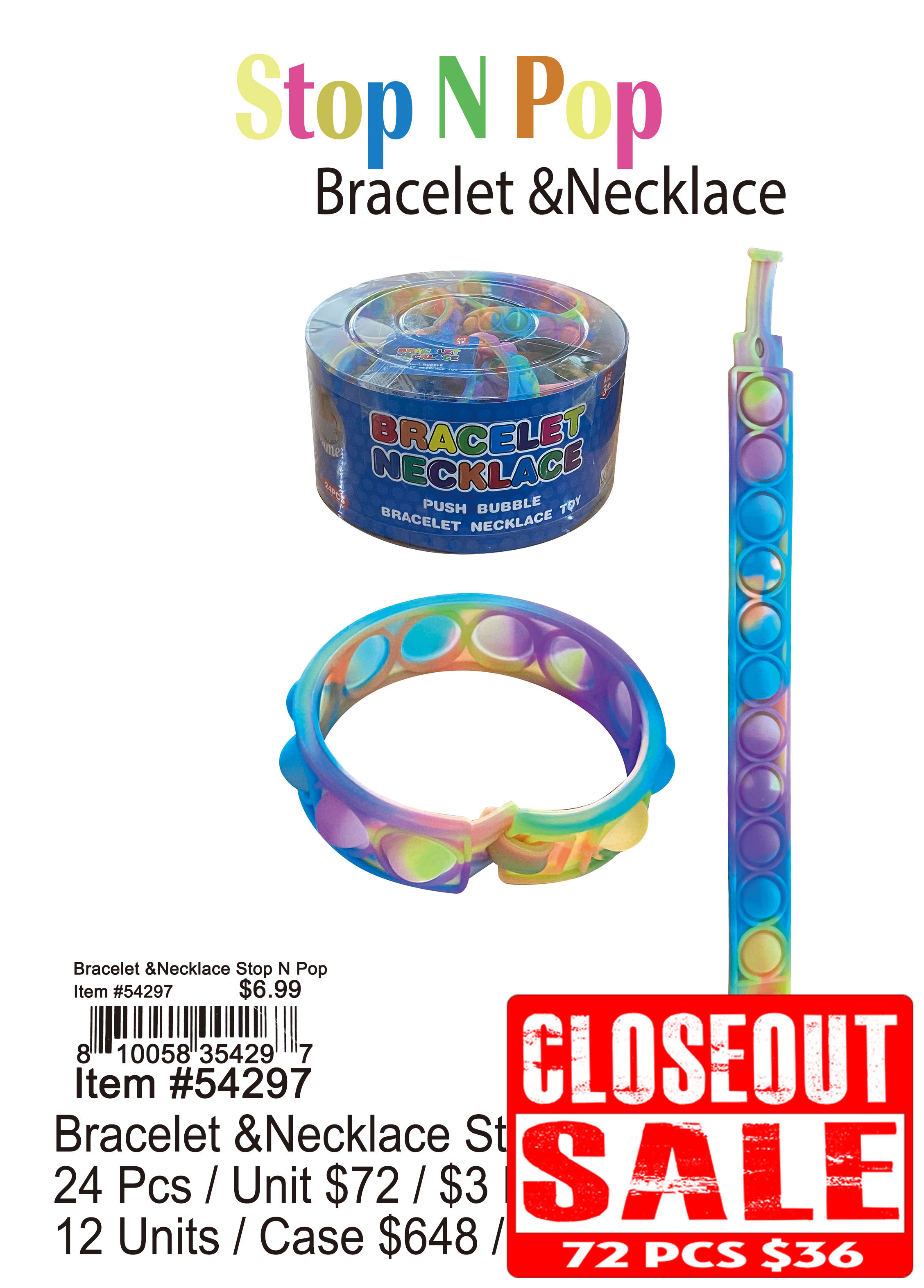 Bracelets and Necklace Stop N Pop (CL)